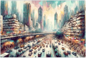 Tablou - Viața din marele oraș (90x60 cm)