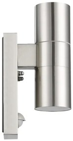 Aplică LED de exterior cu senzor Eglo 79594 ARAPONGAS 2xGU10/2,8W/230V IP44 crom