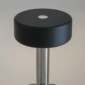Lampa portabila cu baterii cu baza in forma de vaza AI design negru/ fumuriu