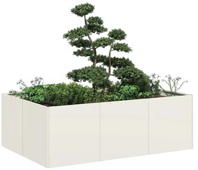 vidaXL Jardinieră, alb, 120x80x40 cm, oțel