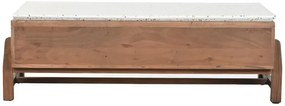 Masuta de cafea, din lemn de acacia si blat din terrazzo cu spatiu de depozitare, Brione