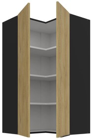 Dulap superior de bucătărie de colț Carminia 60x60 GN-108 2F (90) (stejar cremona + negru). 1128002