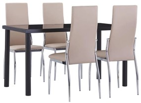 Set mobilier de bucatarie 5 piese cappuccino piele ecologica Cappuccino, 5