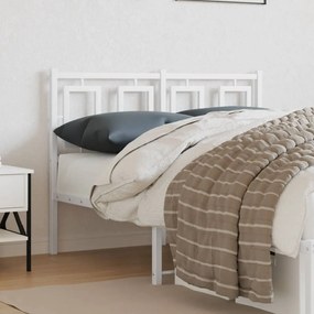 374321 vidaXL Tăblie de pat metalică, alb, 120 cm