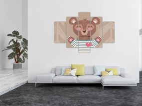 Tablou - Ursuleț de pluș în tricou cu dungi (150x105 cm)