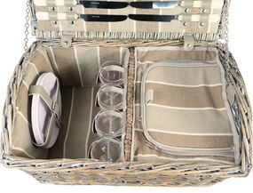 Coș picnic pentru 4 persoane Brown, 46 x 31x 21 cm