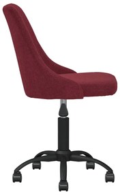 Scaun de birou pivotant, rosu vin, material textil 1, Bordo