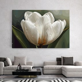 Tablou Canvas, 20x30cm, Dormitor si Living, Flori, Lalele, Pretty White Tulip