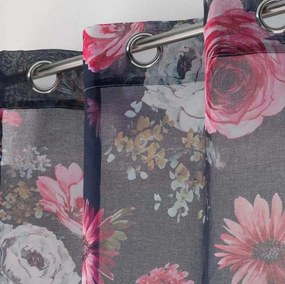 Perdea romantică mov cu motiv floral în stil vintage 140 x 240 cm