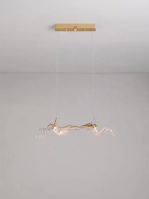 Lustra LED otel auriu si sticla transparenta AVESA