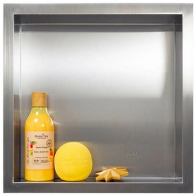 Raft incastrat patrat Balneo Wall-Box 30x30x7 cm inox periat