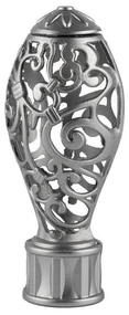 Galerie metalica dubla bara zimtata Toledo 25/19, metal, argintiu - 300 cm