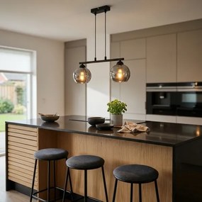 Brilagi - Lustră pe cablu DIOR 2xE27/60W/230V negru/gri fumuriu