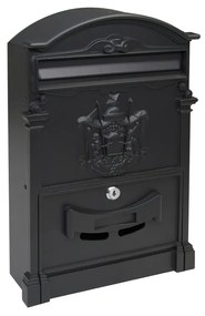 Cutie poștală din oțel și aluminiu Vintage, negru