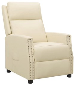 3093214 vidaXL Fotoliu cu ridicare, crem, piele ecologică