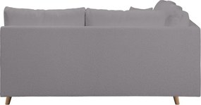 Colțar gri închis cu tapițerie din stofă bouclé (cu colț pe partea dreaptă) Ariella – Ropez