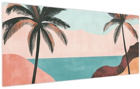 Tablou - Palmieri la mare (120x50 cm)