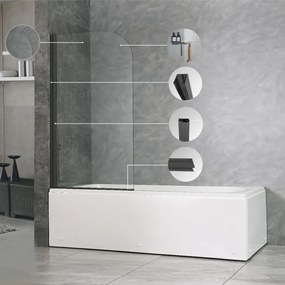 Paravan de baie Eva 70x140 cm Negru
