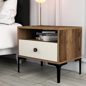 Noptiera Lizbon Walnut Cream