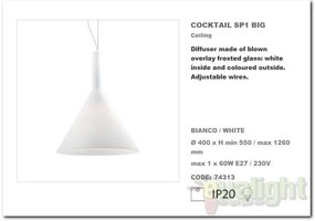 Lustra,Pendul inaltime reglabila, diam. 40cm COCKTAIL SP1 Big 074313