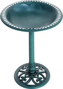 Outsunny Baie pentru Păsări de Grădină Exterior cu Design Floral și Finisaj Îmbătrânit, Ușoară și Rezistentă, Verde | Aosom Romania