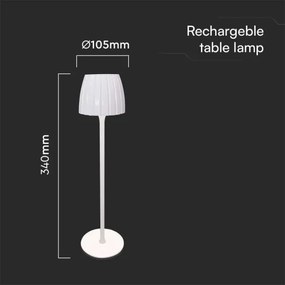 Lampă LED birou, reglabilă, reîncărcabilă, 2,7W, 3000-6000K, 1800 mAh, albă