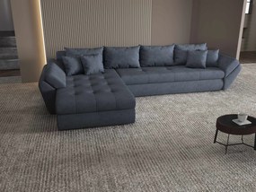 Colțar extensibil dumonde cu ladă de depozitare si sezut confortabil din spuma high-density, Loana XL Enjoy Antracit 335x185 cm