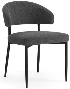MAZZONI EXPORT IRIS Antracit [Gri închis] (material Monza 130) - SCAUN MODERN TAPIȚAT BOUCLÉ PENTRU SALON/SUFRAGERIE LOFT