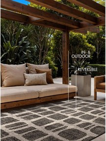 Covor pentru exterior și interior negru/crem 160x230 cm Haringey Ruskin – Ted Baker