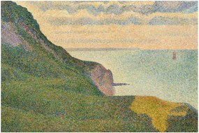 Tablou - Georges Seurat, Seascape at Port-en-Bessin, Normandy, reproducere (90x60 cm)