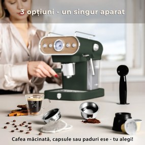 Espressor 3 in 1 Matte Green Nordic Berlinger Haus BH/9857