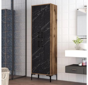 Dulap cu rafturi Betina A (Nuc + Negru). 1088325