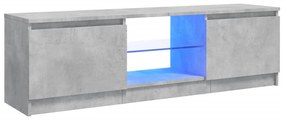 804287 vidaXL Comodă TV cu lumini LED, gri beton, 120x30x35,5 cm