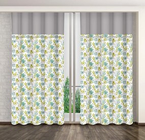 Draperie de lux pentru dormitor cu un motiv floral colorat Lungime: 260 cm
