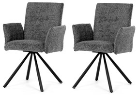 Set de scaune de sufragerie cu mecanism deîntoarcere DCH-W1117 GREY2, 2 buc.