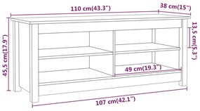 Banca pentru pantofi, 110x38x45,5 cm, lemn masiv de pin 1, Maro, 110 x 38 x 45.5 cm