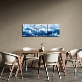 Tablou - Ilustrație a mării (cu ceas) (90x30 cm)