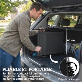 Outsunny Set de 2 șezlonguri pliante cu copertină, șezlonguri înclinabile cu pernă, buzunar lateral și mâner de transport, gri închis | Aosom Romania