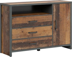 Comoda WESTON, maro/gri grafit, PAL laminat, 131x40x91 cm