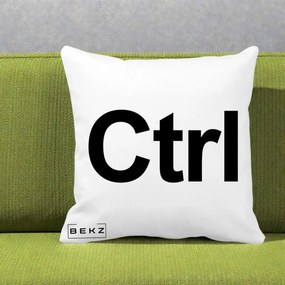 Perna Personalizata Tasta Ctrl Tipografie Bold, 40x40 cm, Alba Mata, Husa Detasabila, Perna Inclusa, BEKZ®