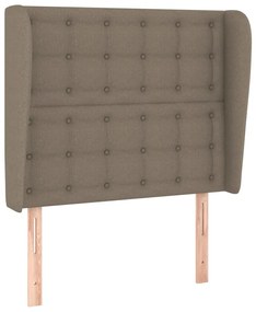 3118384 vidaXL Tăblie de pat cu aripioare gri taupe 103x23x118/128 cm textil