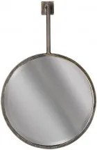 Oglinda rotunda cu rama din metal negru antic Chain, 47x30x6 cm