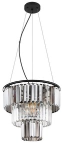 Lustra suspendata design modern NAXIS 3L negru/fumuriu