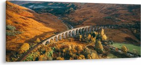 Tablou cu pod în valea din Scoția (120x50 cm)