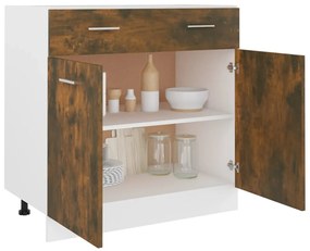 Dulap inferior de chiuveta, stejar fumuriu, 80x46x81,5 cm, lemn Stejar afumat, 1