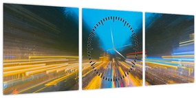 Tablou - Pictură abstractă (cu ceas) (90x30 cm)