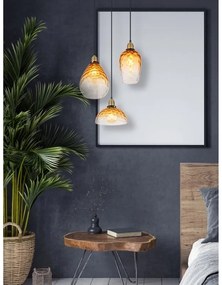 Lustra suspendata design decorativ SALVY 3L negru/chihlimbar