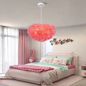 BRILAGI - Lustră suspendată pe cablu FEATHER 3xE27/40W/230V, Ø 50 cm, roz