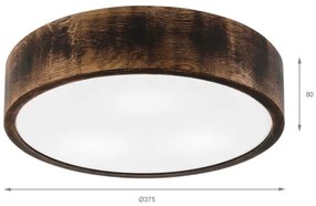 Plafonieră baie OAK SMOKY 3xE27/15W/230V IP54, 37,5 cm, stejar maro