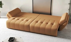 Canapea extensibilă dumonde cu ladă de depozitare si sezut confortabil din spuma high-density, Berlin Enjoy Mango 300x100 cm